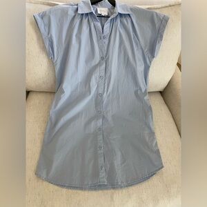 Sundays Sky Blue Collared Shirt Dress